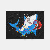 Christmas Shark Shirt Xmas Funny Santa Shark Fleecedecke (Vorderseite (Horizontal))