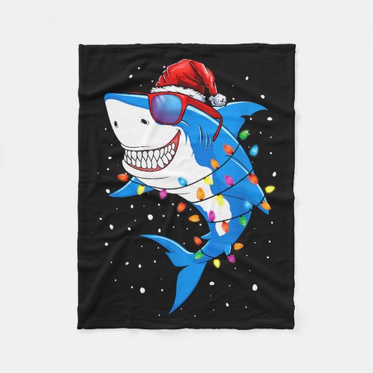 Christmas Shark Shirt Xmas Funny Santa Shark Fleecedecke (Vorderseite)