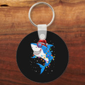 Christmas Shark Shirt Xmas Funny Santa Shark  Schlüsselanhänger (Vorderseite)