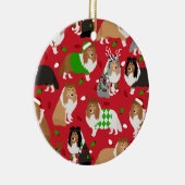 Christmas Sheltie Shetland Sheepdog Keramik Ornament (Rechts)