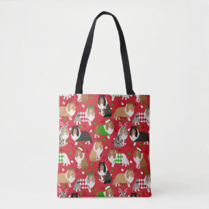 Christmas Sheltie Shetland Sheepdog Tasche