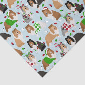 Christmas Sheltie Shetland Sheepdog Tissue Paper Seidenpapier (Ausschnitt)