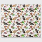 Christmas Sheltie Shetland Sheepdog Wrapping Paper Geschenkpapier (Flach)