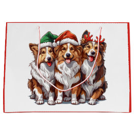 Christmas Shetland Sheepdogs Große Geschenktüte