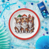 Christmas Shetland Sheepdogs Pappteller (Party)