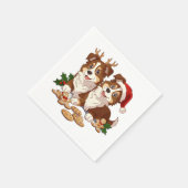 Christmas Shetland Sheepdogs Serviette (Ecke)