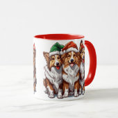 Christmas Shetland Sheepdogs Tasse (VorderseiteRechts)