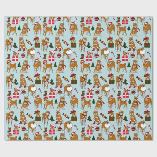 Christmas Shiba Inu Geschenkpapier (Flach)