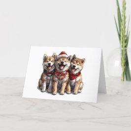 Christmas Shiba Inu Santa Dogs Feiertagskarte