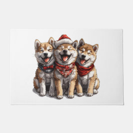 Christmas Shiba Inu Santa Dogs Fußmatte