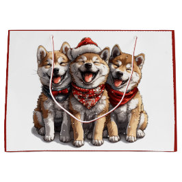 Christmas Shiba Inu Santa Dogs Große Geschenktüte