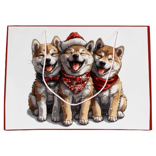 Christmas Shiba Inu Santa Dogs Große Geschenktüte (Vorderseite)