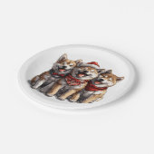 Christmas Shiba Inu Santa Dogs Pappteller (Schrägansicht)
