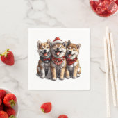 Christmas Shiba Inu Santa Dogs Serviette (Beispiel)
