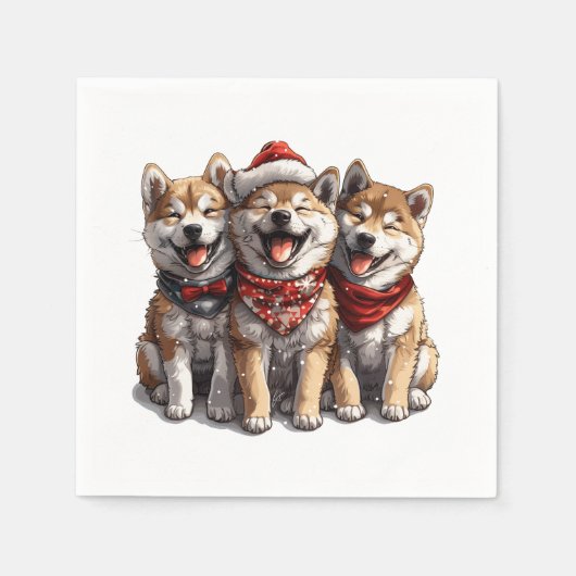 Christmas Shiba Inu Santa Dogs Serviette (Vorderseite)