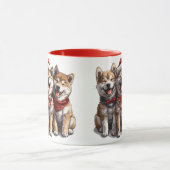 Christmas Shiba Inu Santa Dogs Tasse (Zentrum)