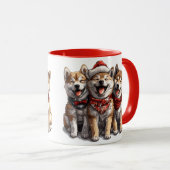 Christmas Shiba Inu Santa Dogs Tasse (VorderseiteRechts)