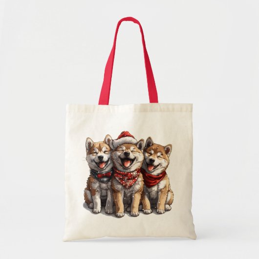 Christmas Shiba Inu Santa Dogs Tragetasche (Vorne)