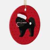 Christmas Shih Tzu Black Puppy Cut Keramik Ornament (Rechts)