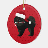 Christmas Shih Tzu Black Puppy Cut Keramik Ornament (Links)