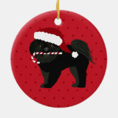 Christmas Shih Tzu Black Puppy Cut Keramik Ornament (Hinten)