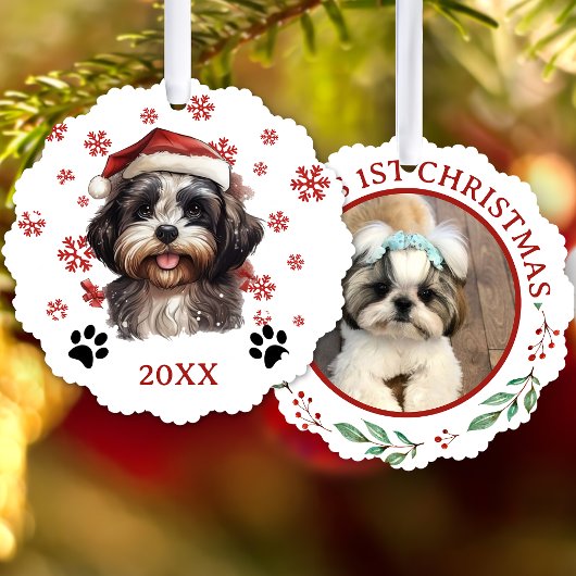 Christmas Shih Tzu Dog Personalisiert Ornament Karte