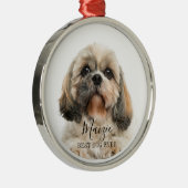 Christmas Shih Tzu Dog Personalisiert Pet Foto Ornament Aus Metall (Rechts)