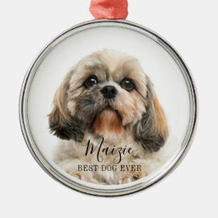 Christmas Shih Tzu Dog Personalisiert Pet Foto Ornament Aus Metall