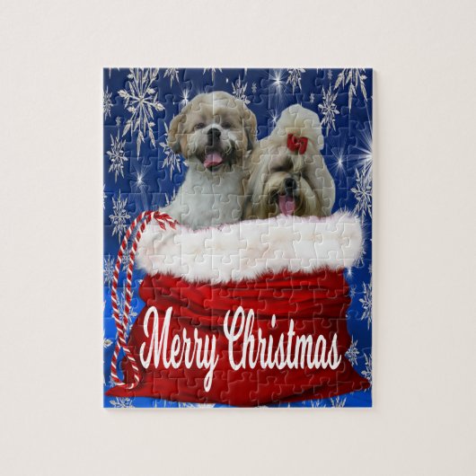 Christmas Shih tzu Dog Puzzle (Vertikal)