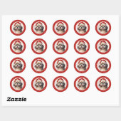 Christmas Shih Tzu Dog Round Stickers (Blatt)