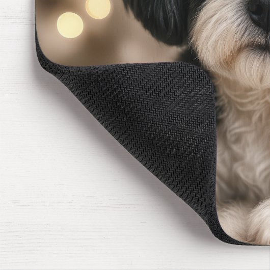 Christmas Shih Tzu Dog With Santa Hat Mousepad (Ecke)