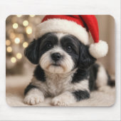 Christmas Shih Tzu Dog With Santa Hat Mousepad (Vorne)