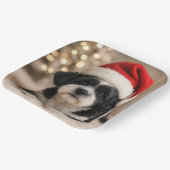 Christmas Shih Tzu Dog With Santa Hat Pappteller (Gewinkelt)