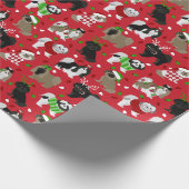 Christmas Shih Tzu Dogs Geschenkpapier (Ecke)