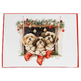 Christmas Shih Tzu Dogs Große Geschenktüte