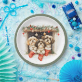 Christmas Shih Tzu Dogs Pappteller (Party)