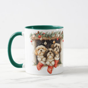 Christmas Shih Tzu Dogs Tasse