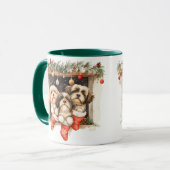 Christmas Shih Tzu Dogs Tasse (Vorderseite Links)