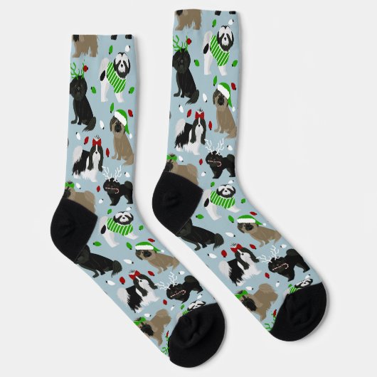 Christmas Shih Tzu Hogs Socks Socken (Rechts)