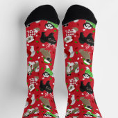 Christmas Shih Tzu Hogs Socks Socken (Oben)