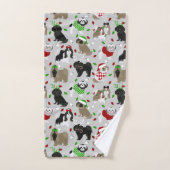 Christmas Shih Tzu Hunde Badetuch Set (Handtuch)