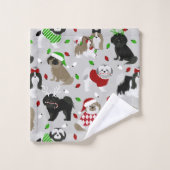 Christmas Shih Tzu Hunde Badetuch Set (Waschlappen)