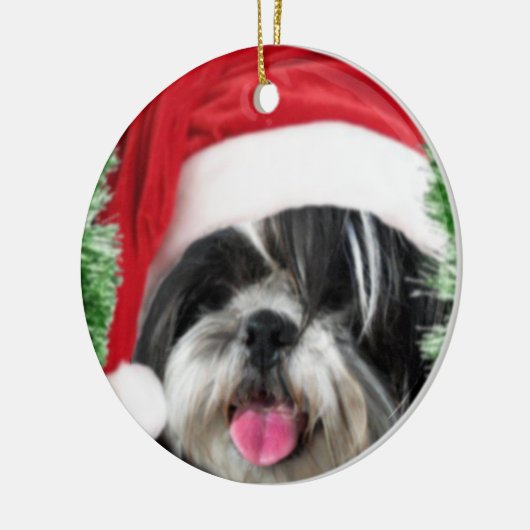 Christmas Shih Tzu Keramikornament (Links)