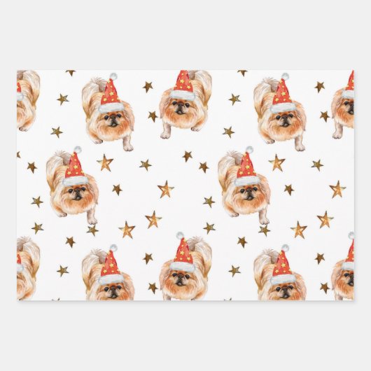 Christmas Shih Tzu Lover Muster, Hundebesitzer Ges Geschenkpapier Set (Vorderseite 2)