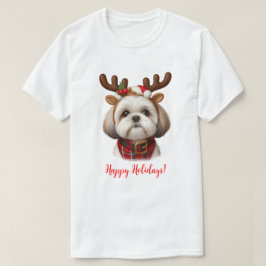 Christmas Shih Tzu Reindeer T-Shirt
