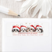 Christmas Shih Tzu Rücksendeadressen-Aufkleber (Insitu)