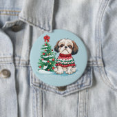 Christmas Shih Tzu Santa Dog Button (Beispiel)
