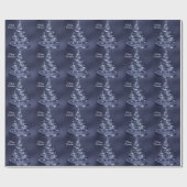 Christmas Shiny Blue Ribbon Tree Sparkle Geschenkpapier (Flach)