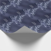 Christmas Shiny Blue Ribbon Tree Sparkle Geschenkpapier (Ecke)