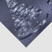 Christmas Shiny Blue Ribbon Tree Sparkle Seidenpapier (Ausschnitt)